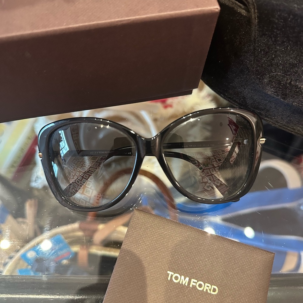 Tom Ford Black Butterfly Oversized Sunglasses